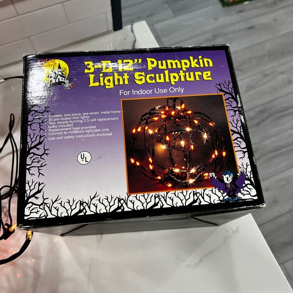 Vintage Halloween 3- D 12” Light Sculpture Pumpkin - Picture 14 of 14